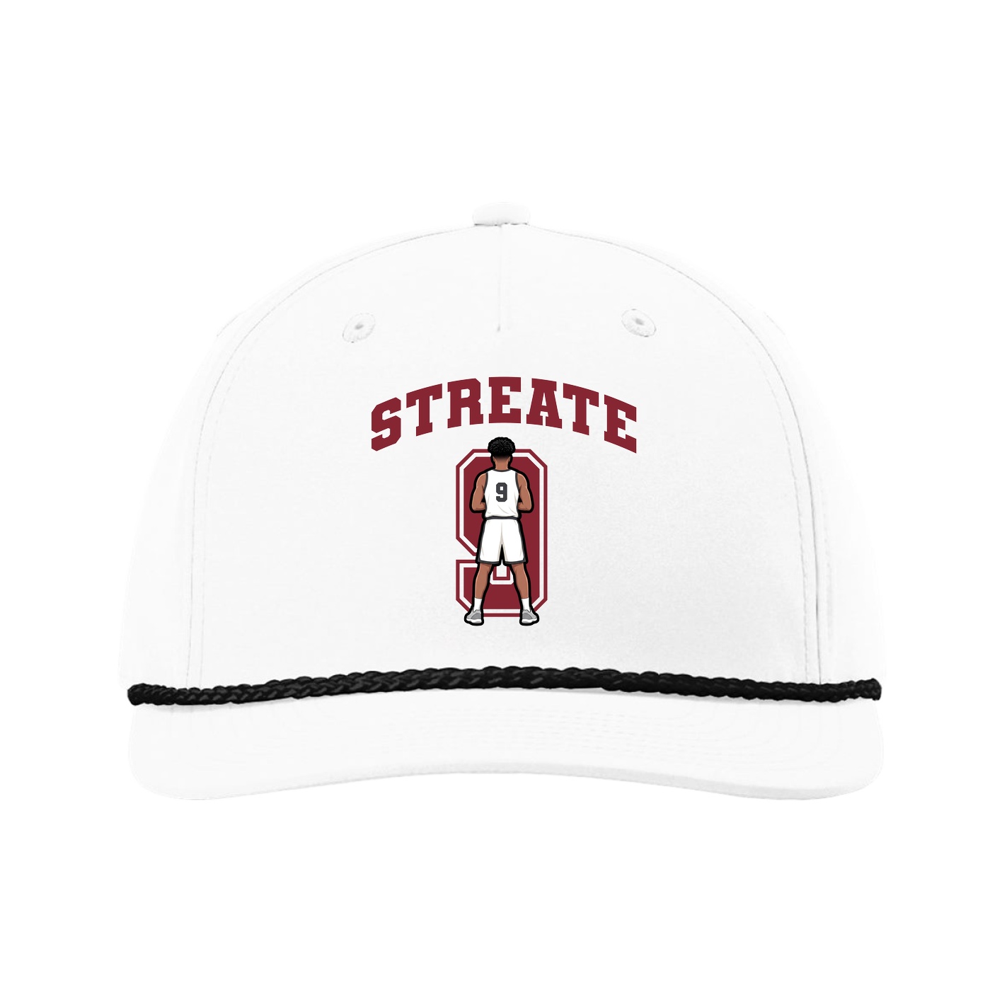 Five-Panel Classic Rope Cap — Number in White