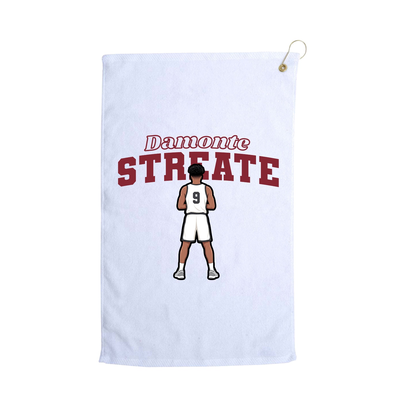 Golf Towel — Name Arch in White