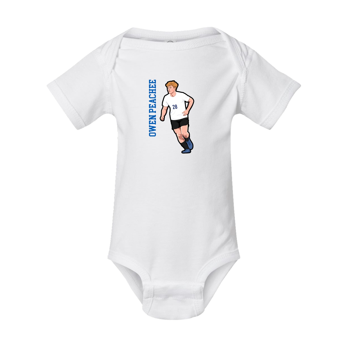 Baby Onesie — Name Vertical in White
