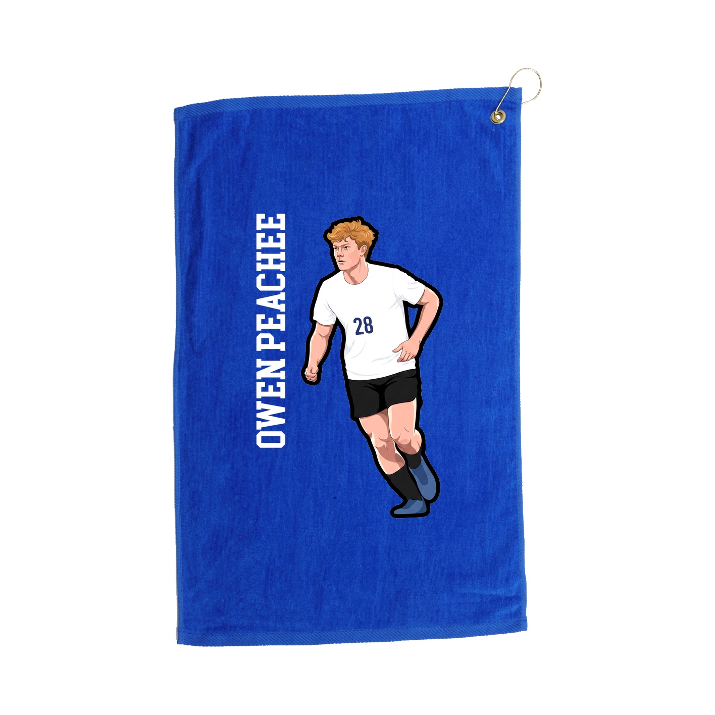 Golf Towel — Name Vertical in Royal