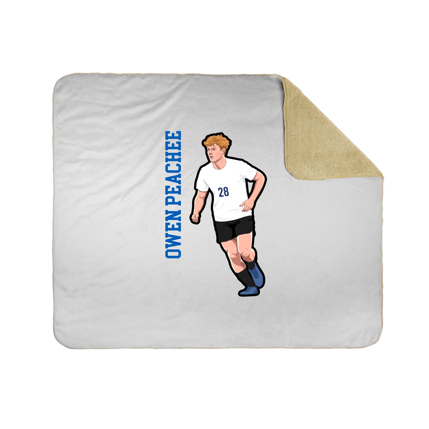 Throw Blanket — Name Vertical in White