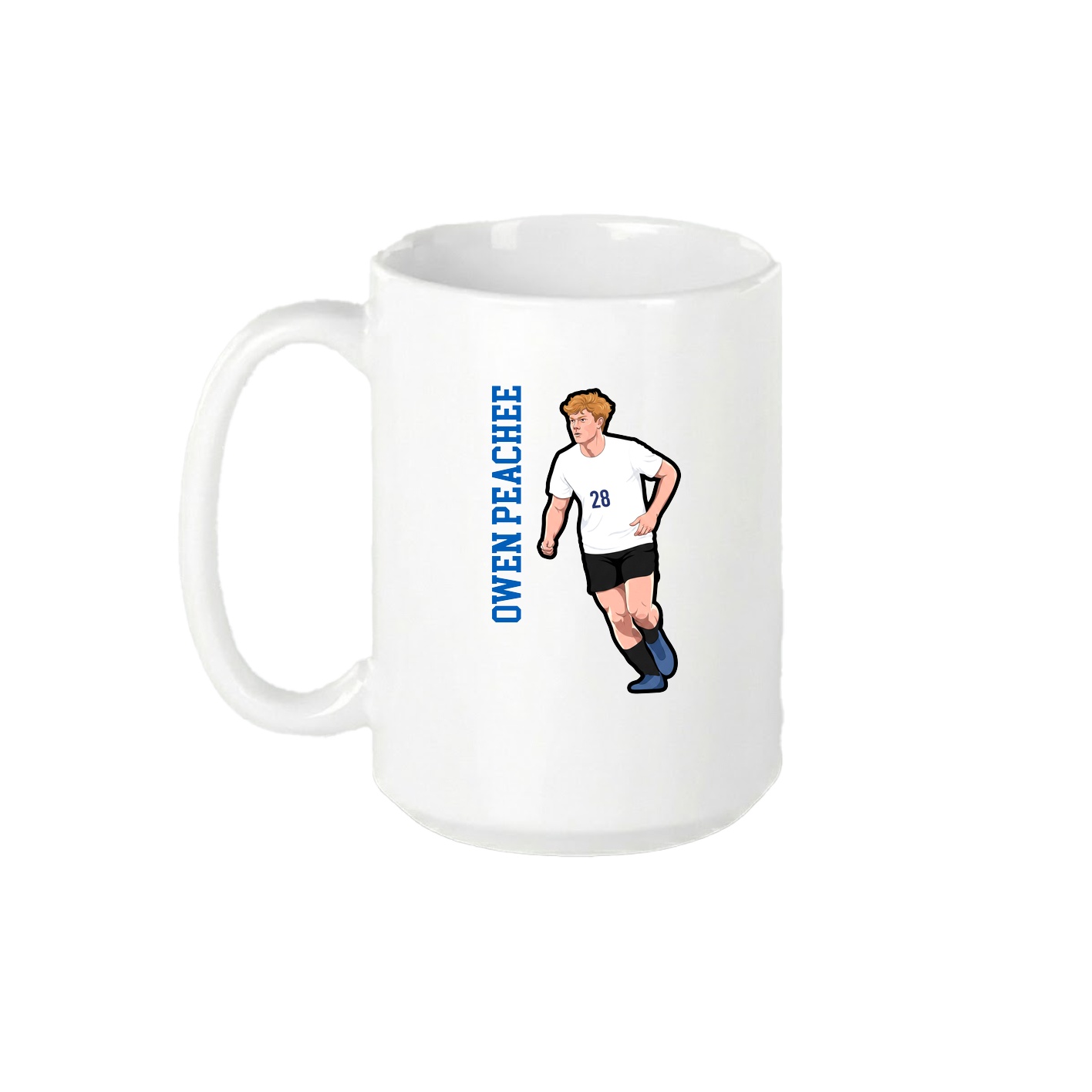 15oz Coffee Mug — Name Vertical in White
