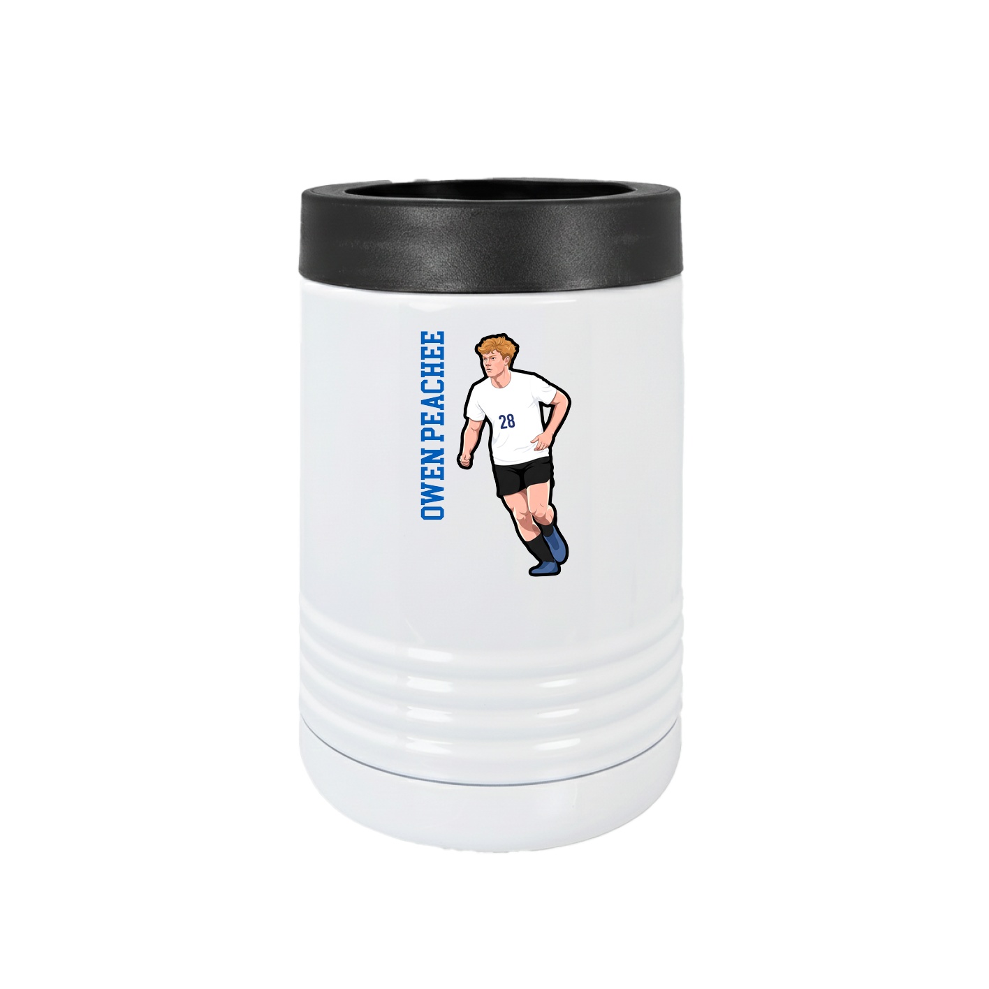 Beverage Holder — Name Vertical in White