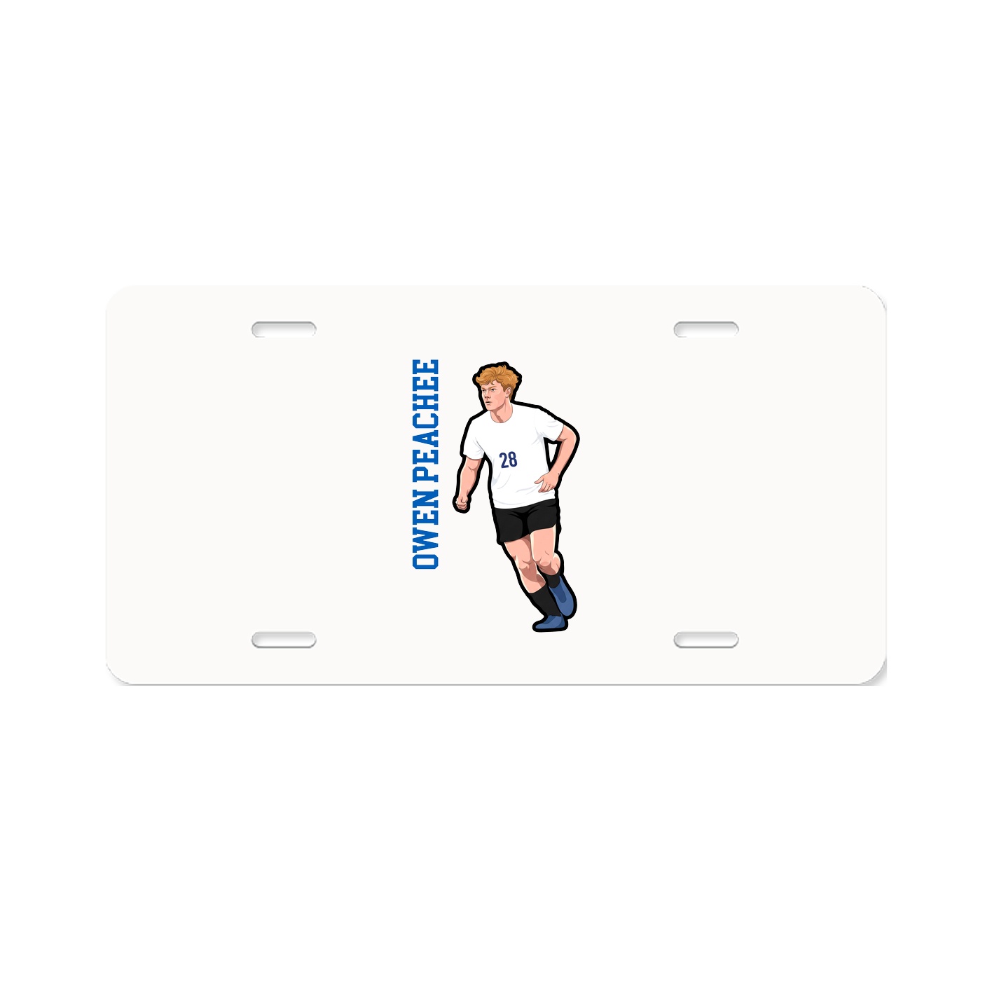 License Plate — Name Vertical in Classic