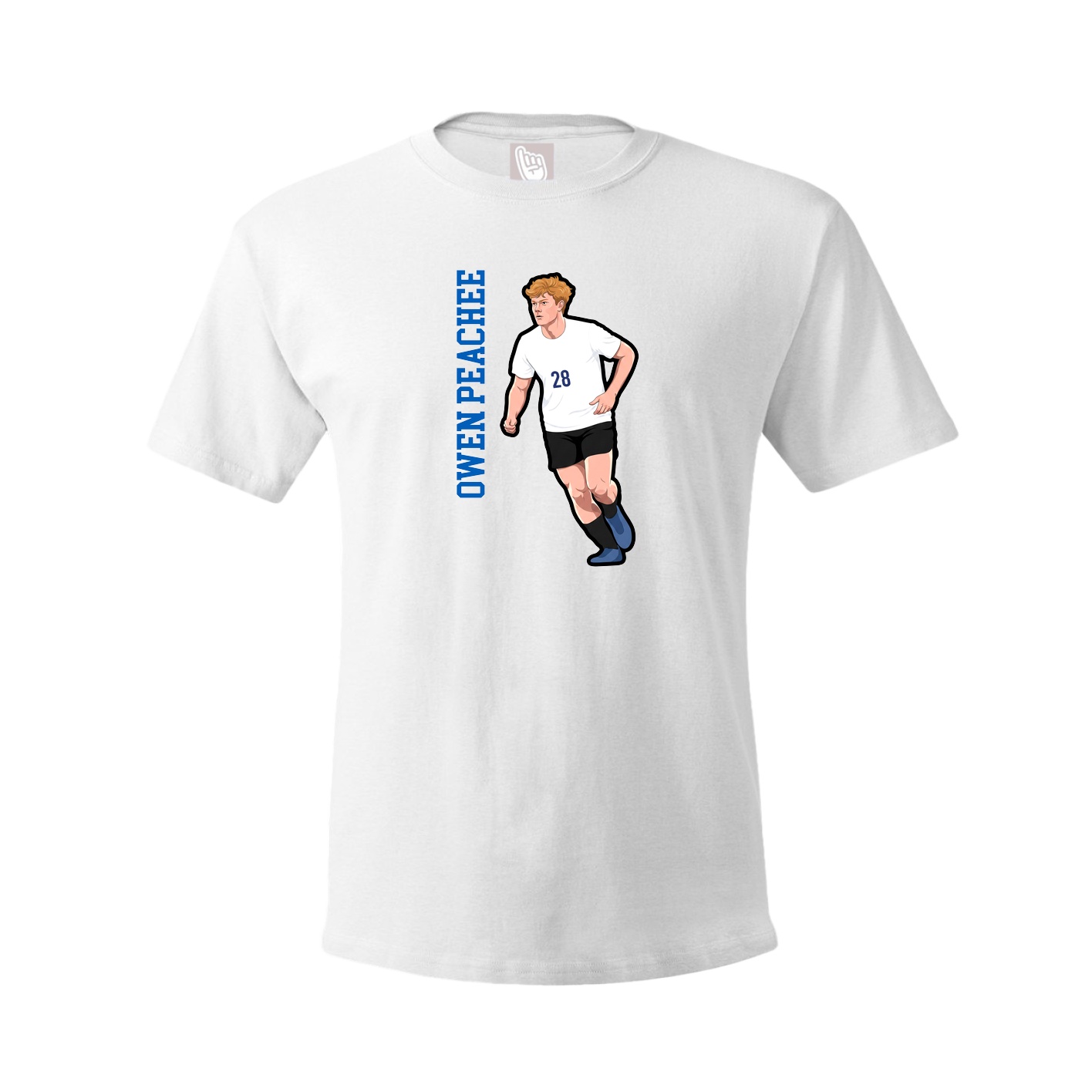 Tee — Name Vertical in White