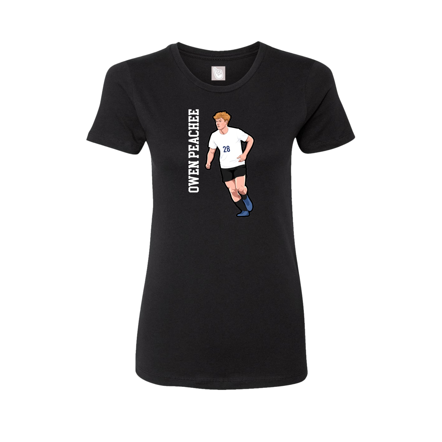 Fitted Women's Tee — Name Vertical in Black