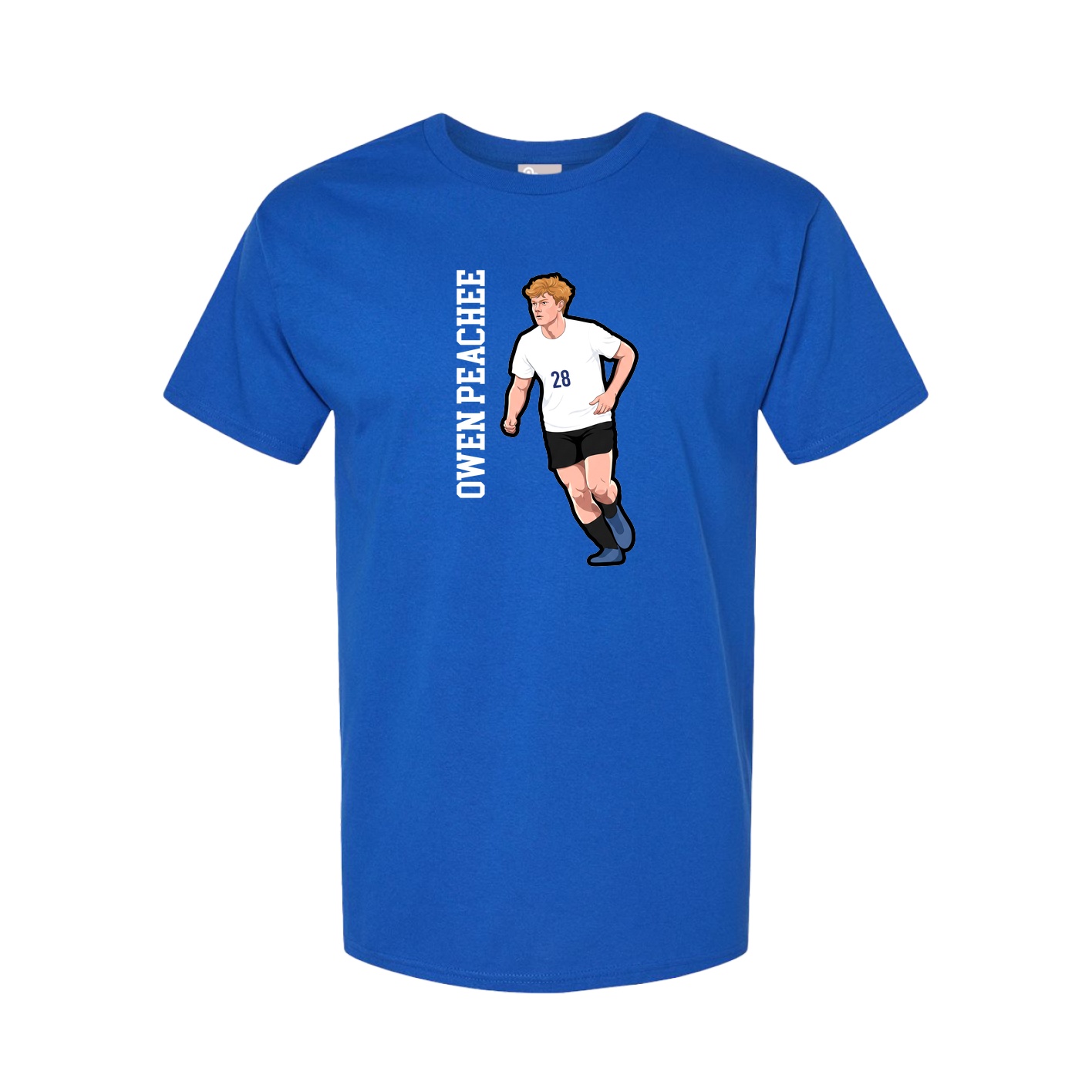 Youth Tee — Name Vertical in Royal