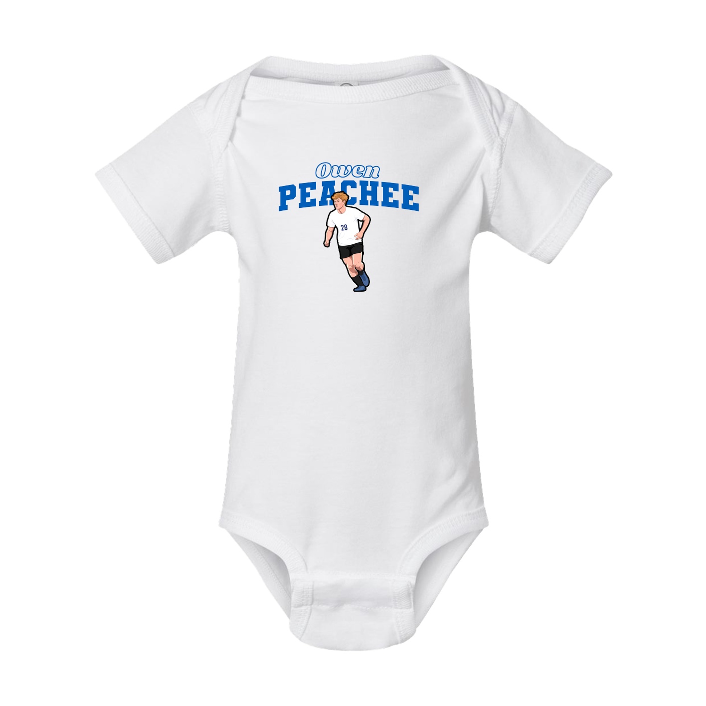 Baby Onesie — Name Arch in White