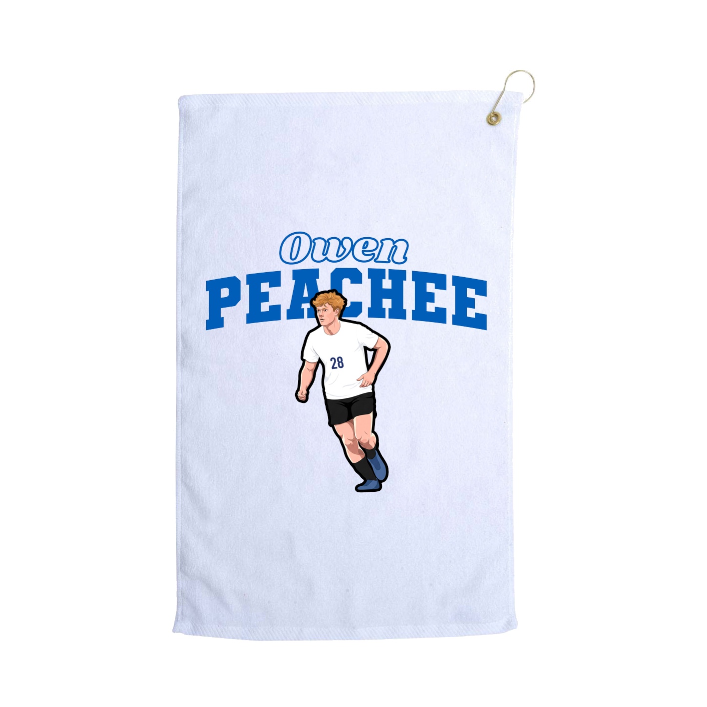 Golf Towel — Name Arch in White