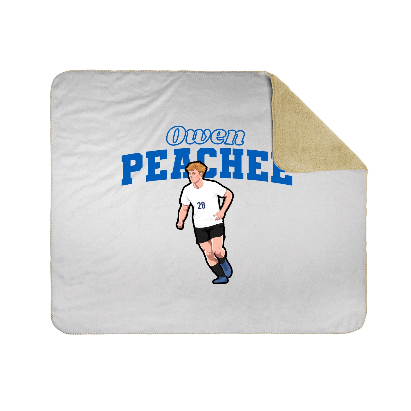 Throw Blanket — Name Arch in White