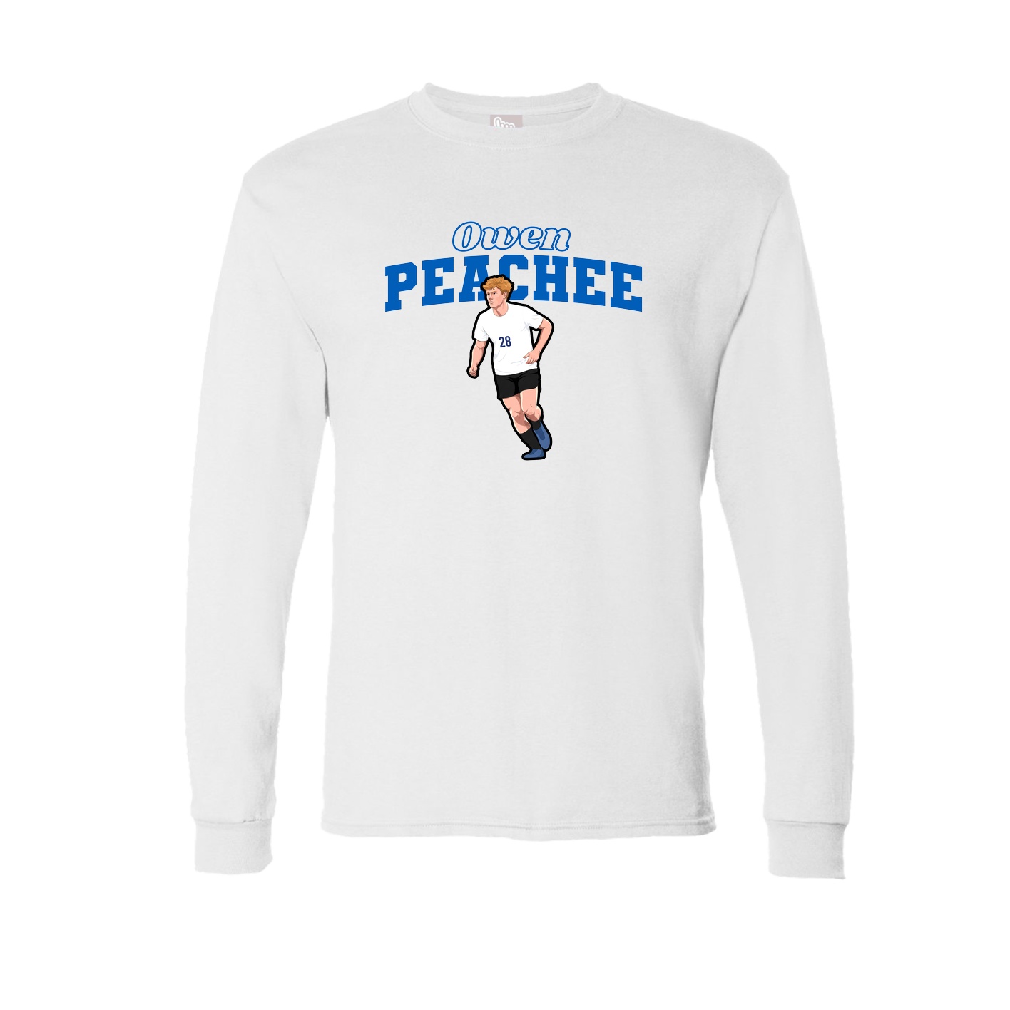 Long Sleeve Tee — Name Arch in White