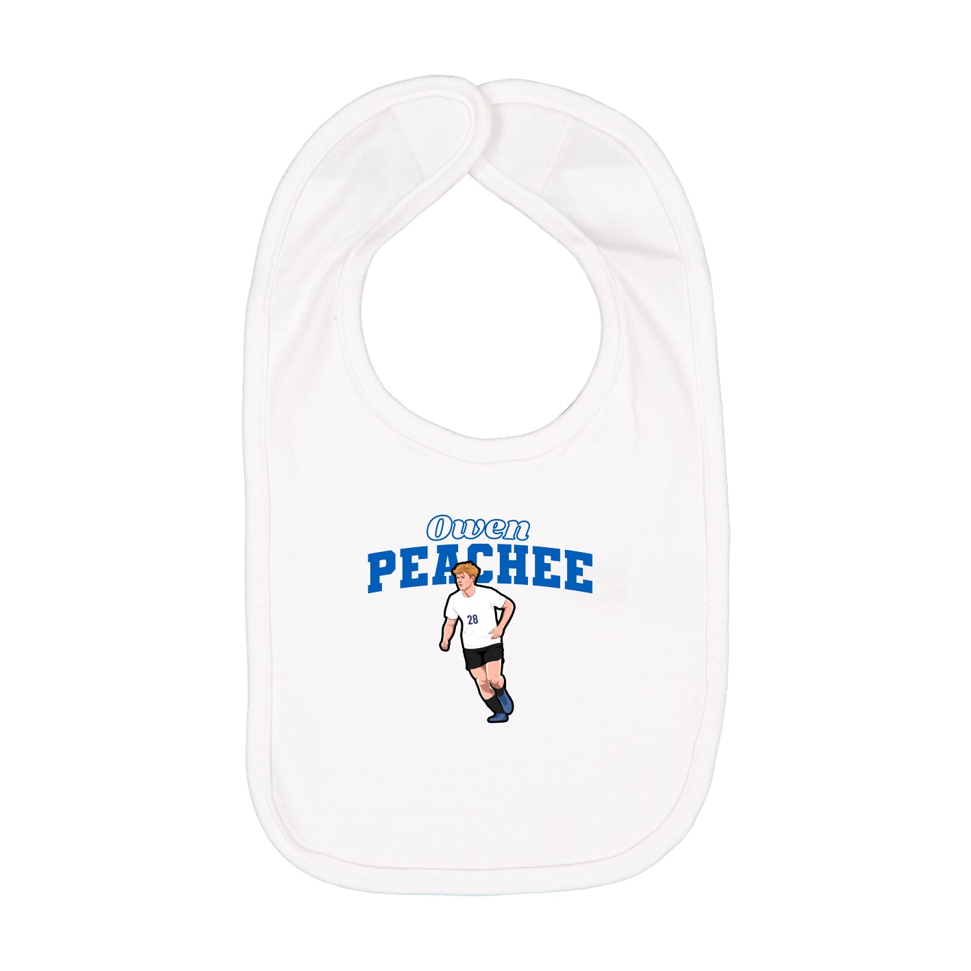 Infant Bib — Name Arch in White