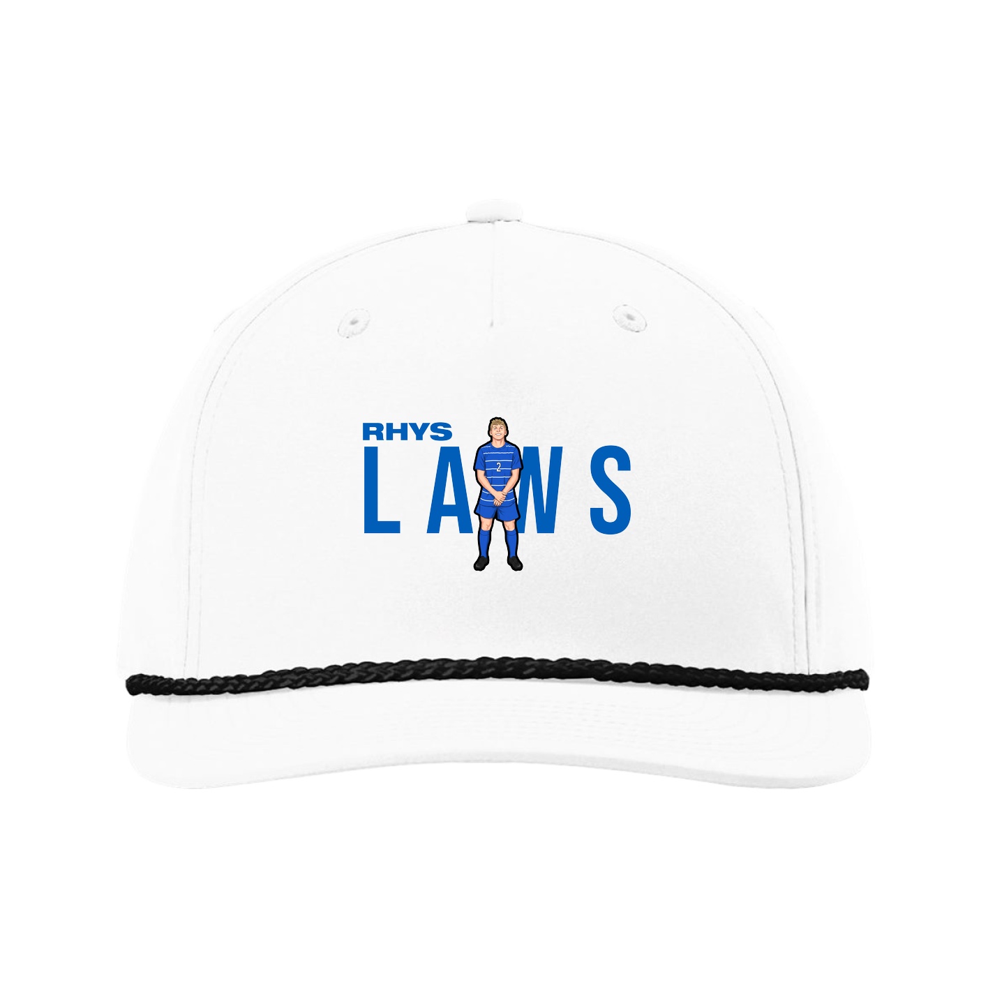 Five-Panel Classic Rope Cap — Player Name in White