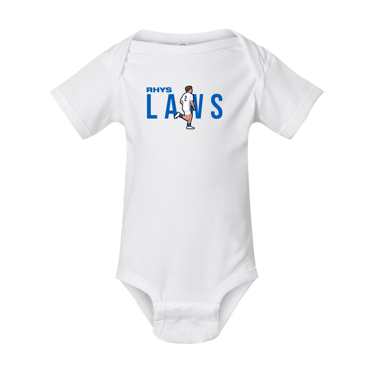 Baby Onesie — Player Name in White