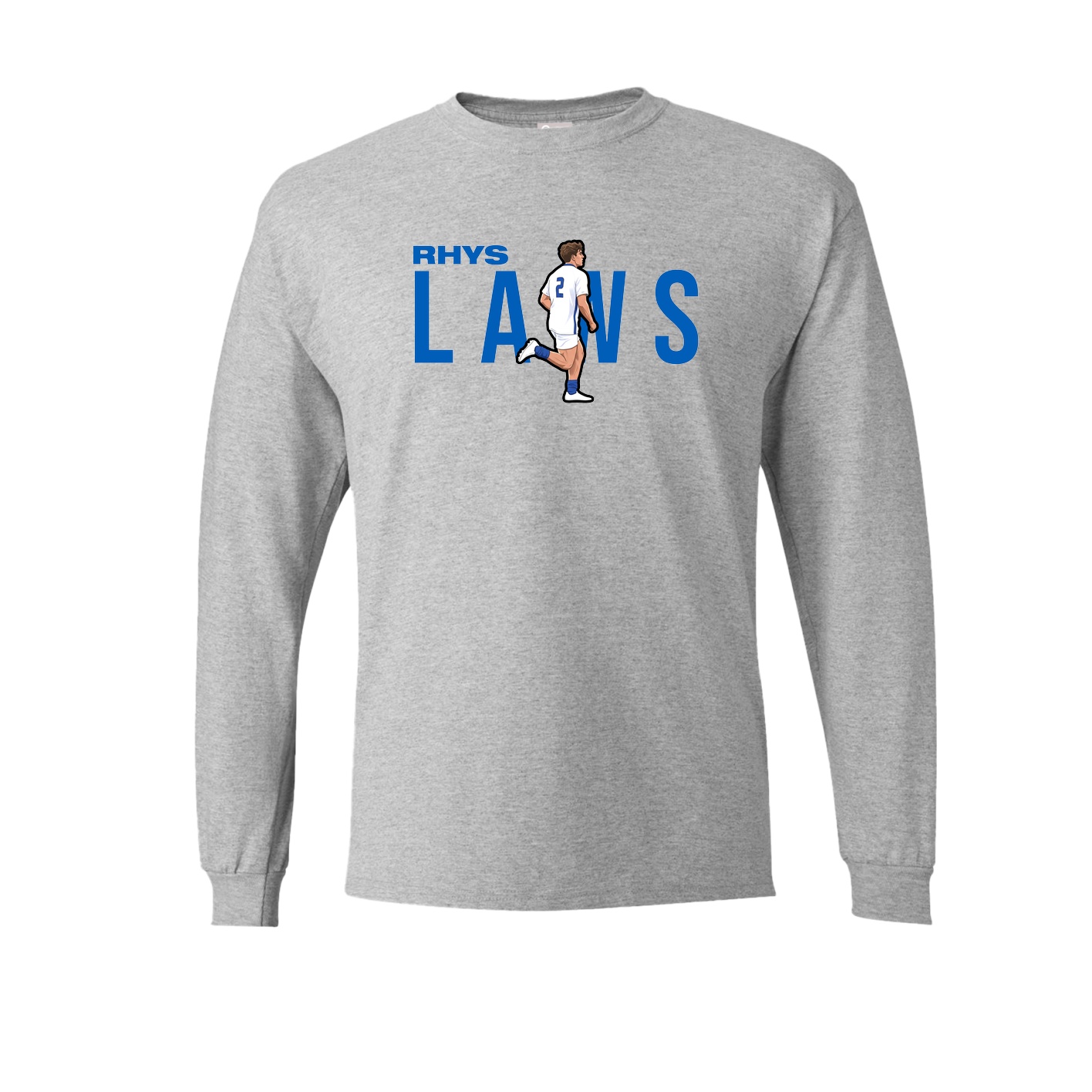 Long Sleeve Tee — Player Name in Grey