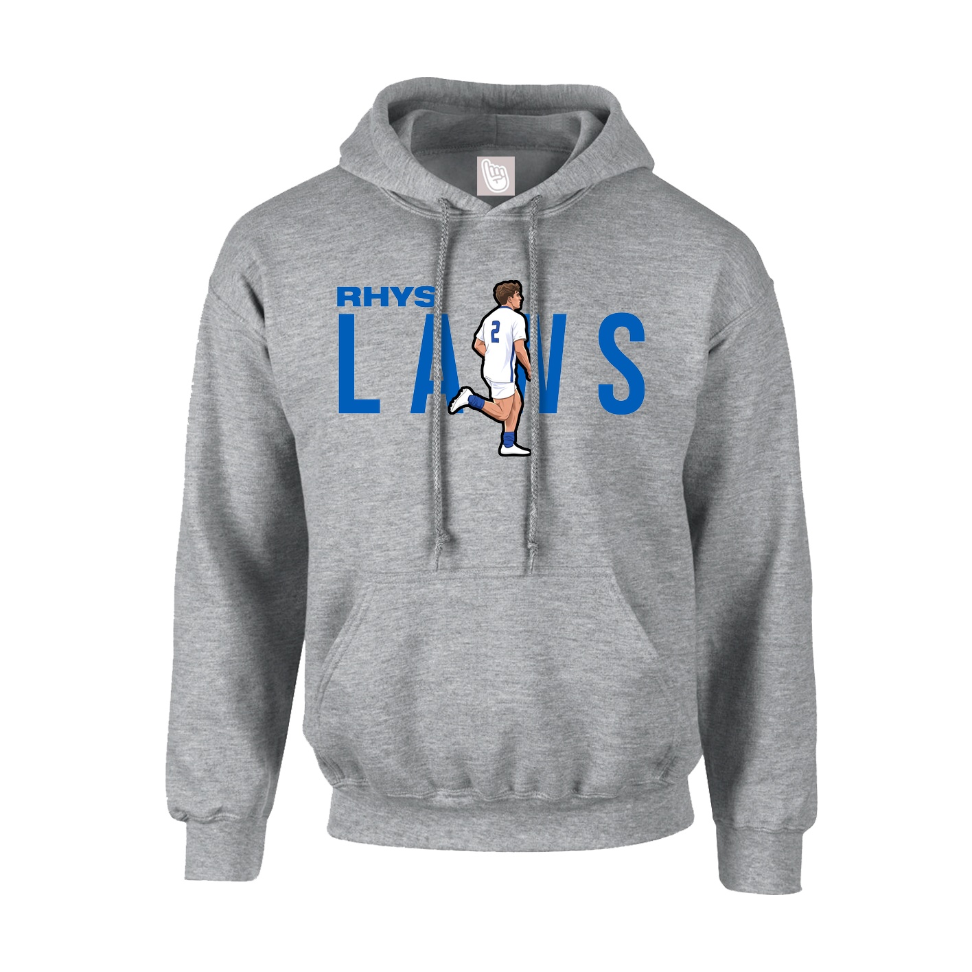 Youth Hoodie — Player Name in Grey