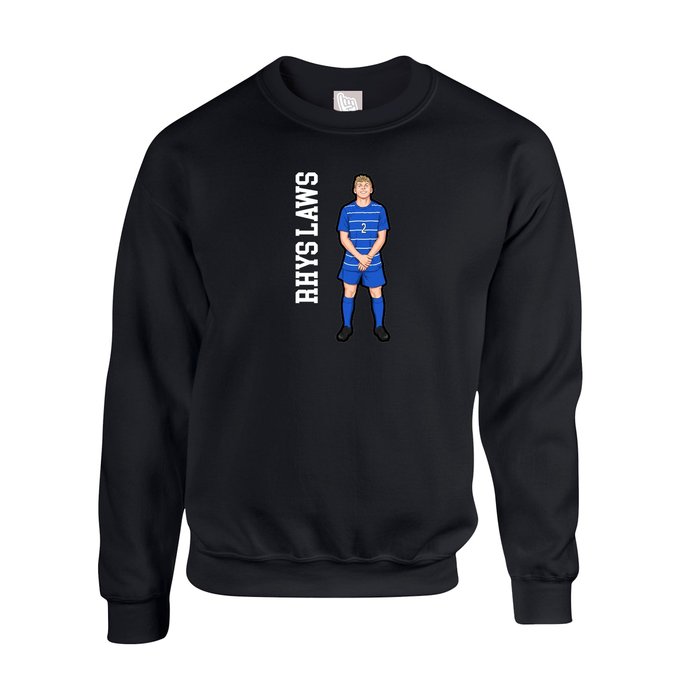 Fleece Crew — Name Vertical in Black