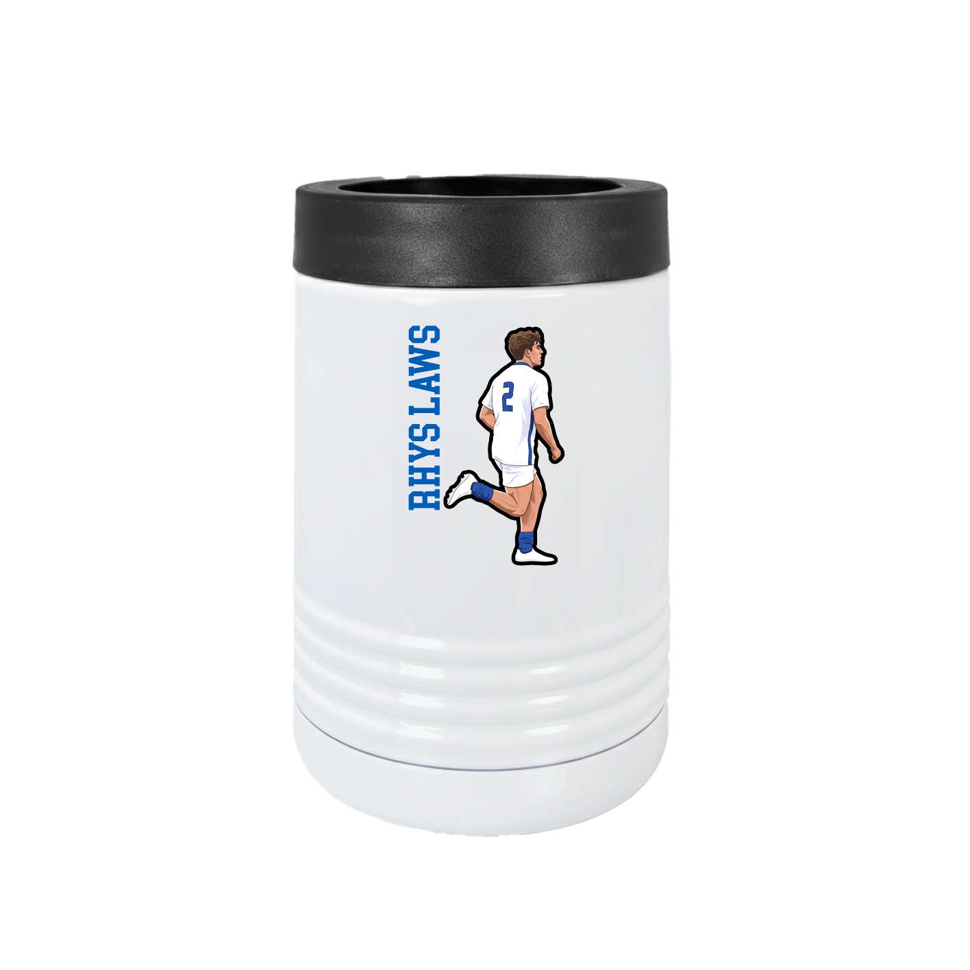 Beverage Holder — Name Vertical in White