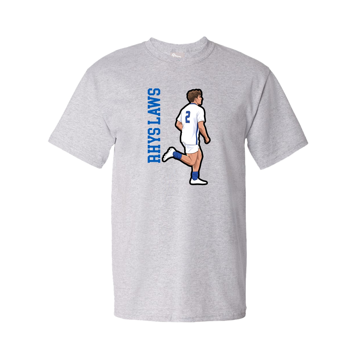 Youth Tee — Name Vertical in Grey