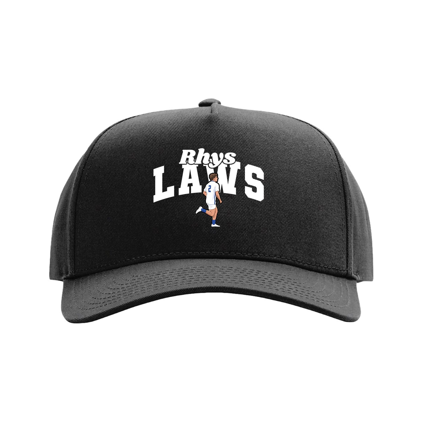 Full Fabric Five-Panel Champ Cap — Signature Arch in Black
