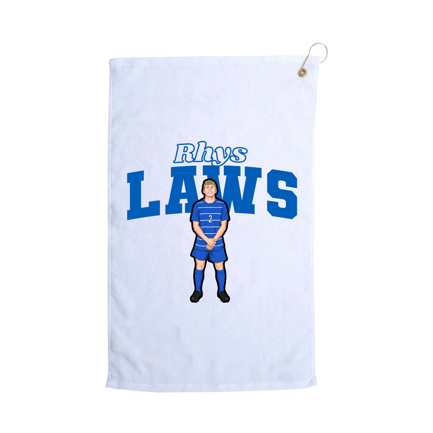 Golf Towel — Name Arch in White