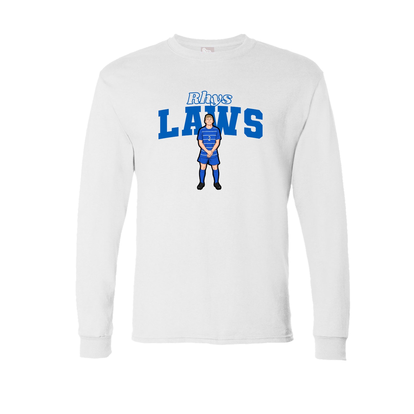 Long Sleeve Tee — Name Arch in White