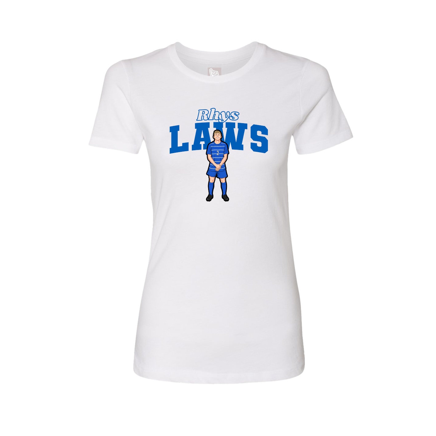 Fitted Women's Tee — Name Arch in White