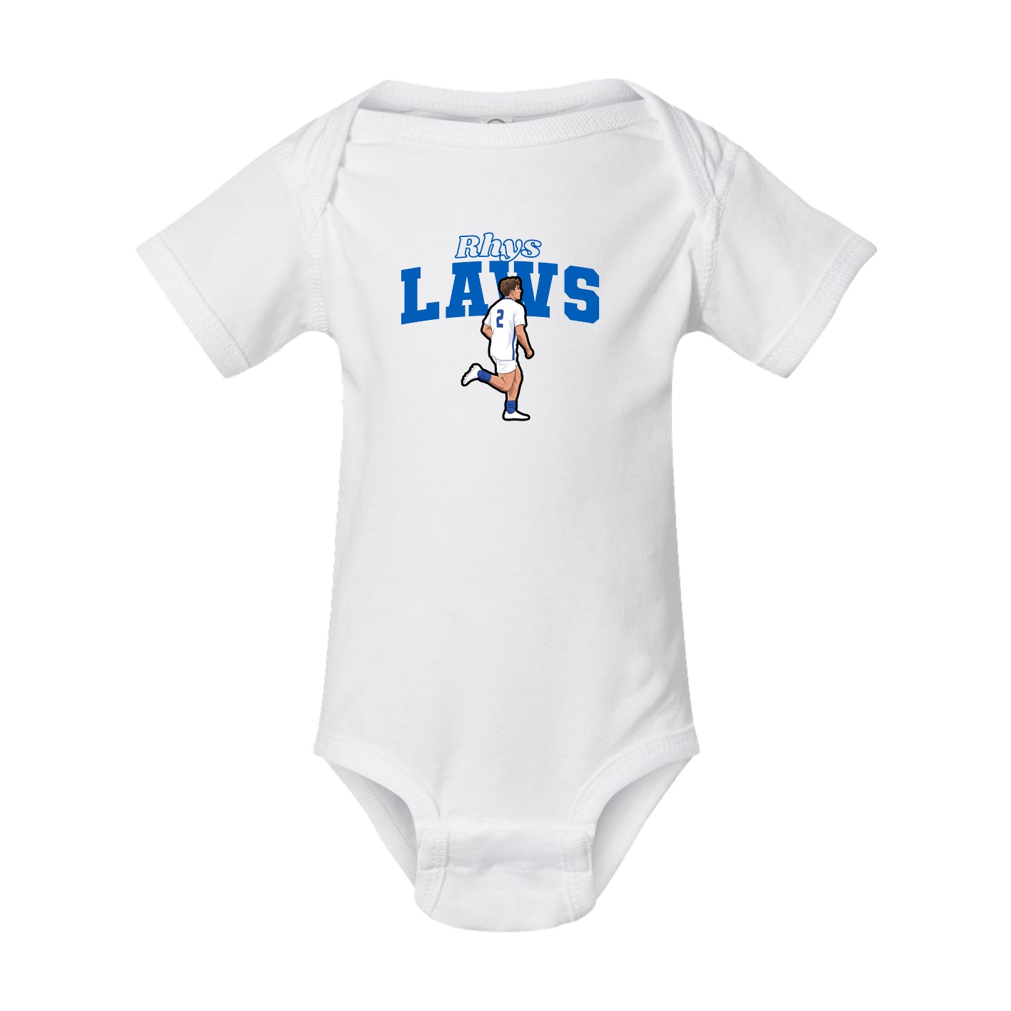 Baby Onesie — Name Arch in White