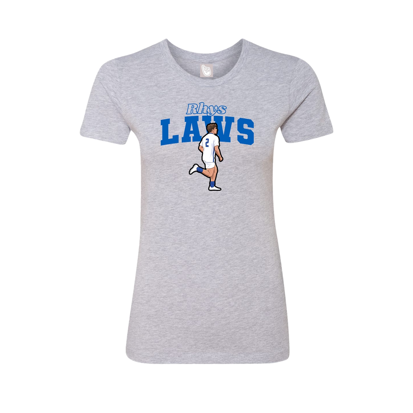Fitted Women's Tee — Name Arch in Grey