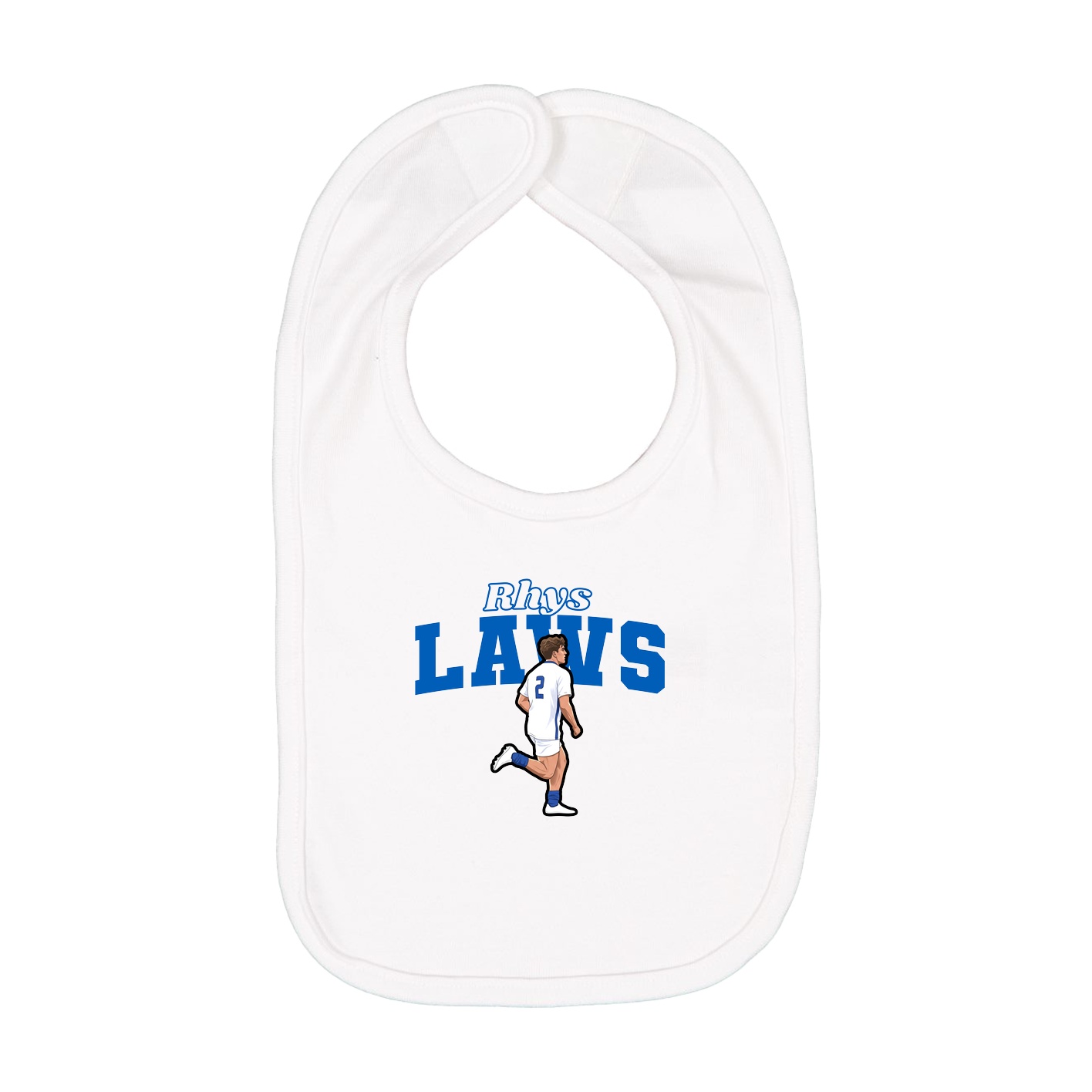 Infant Bib — Name Arch in White