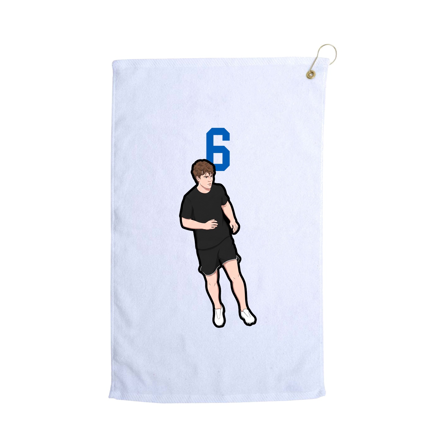 Golf Towel — Number Top in White