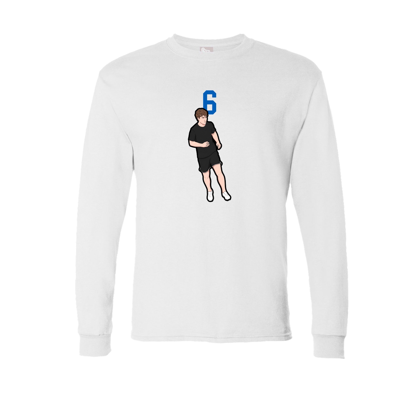 Long Sleeve Tee — Number Top in White