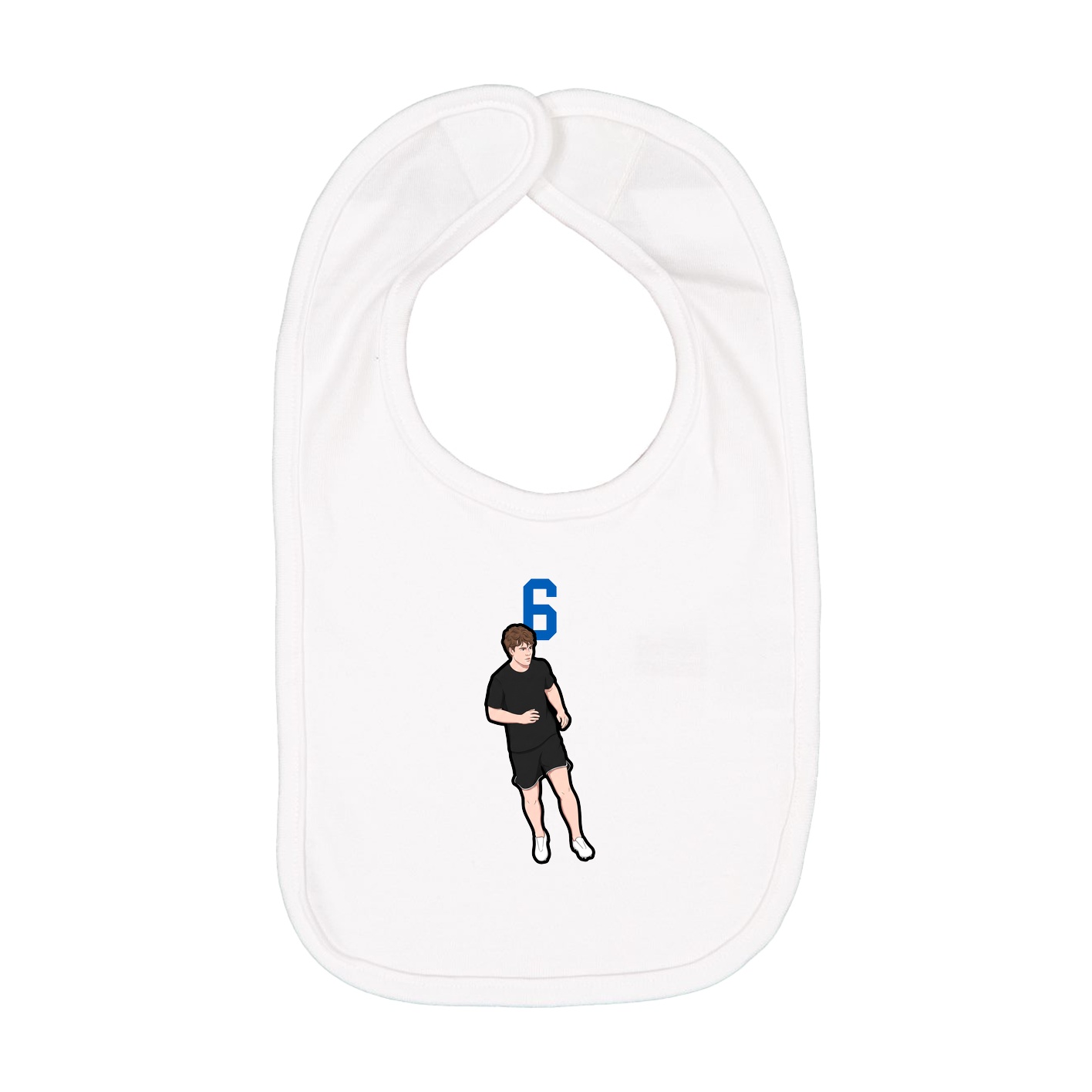 Infant Bib — Number Top in White