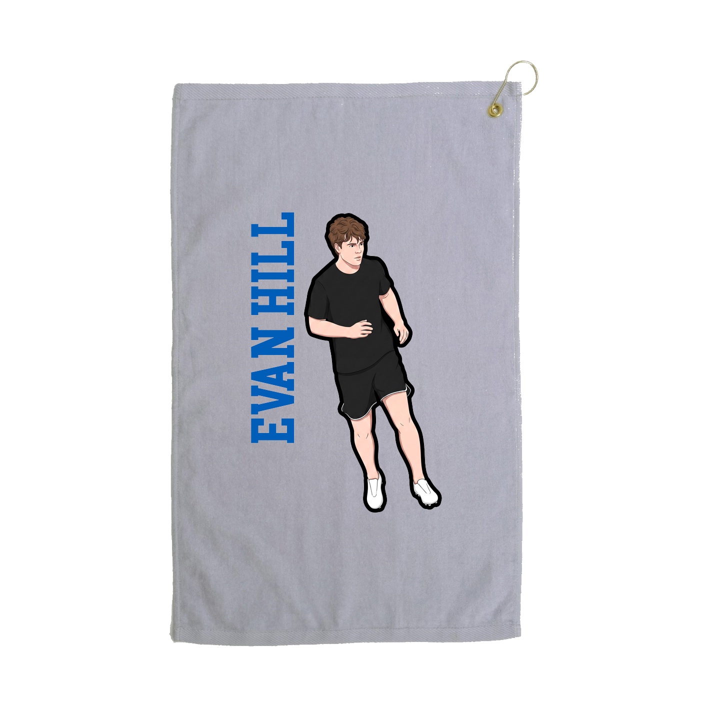 Golf Towel — Name Vertical in Grey