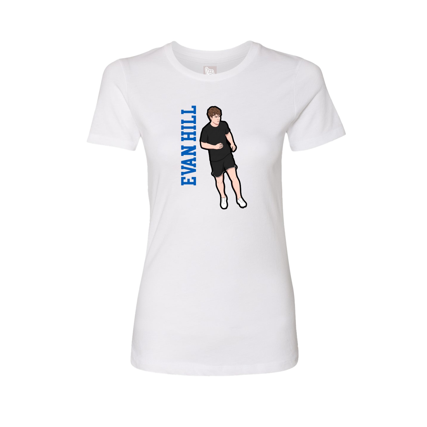 Fitted Women's Tee — Name Vertical in White