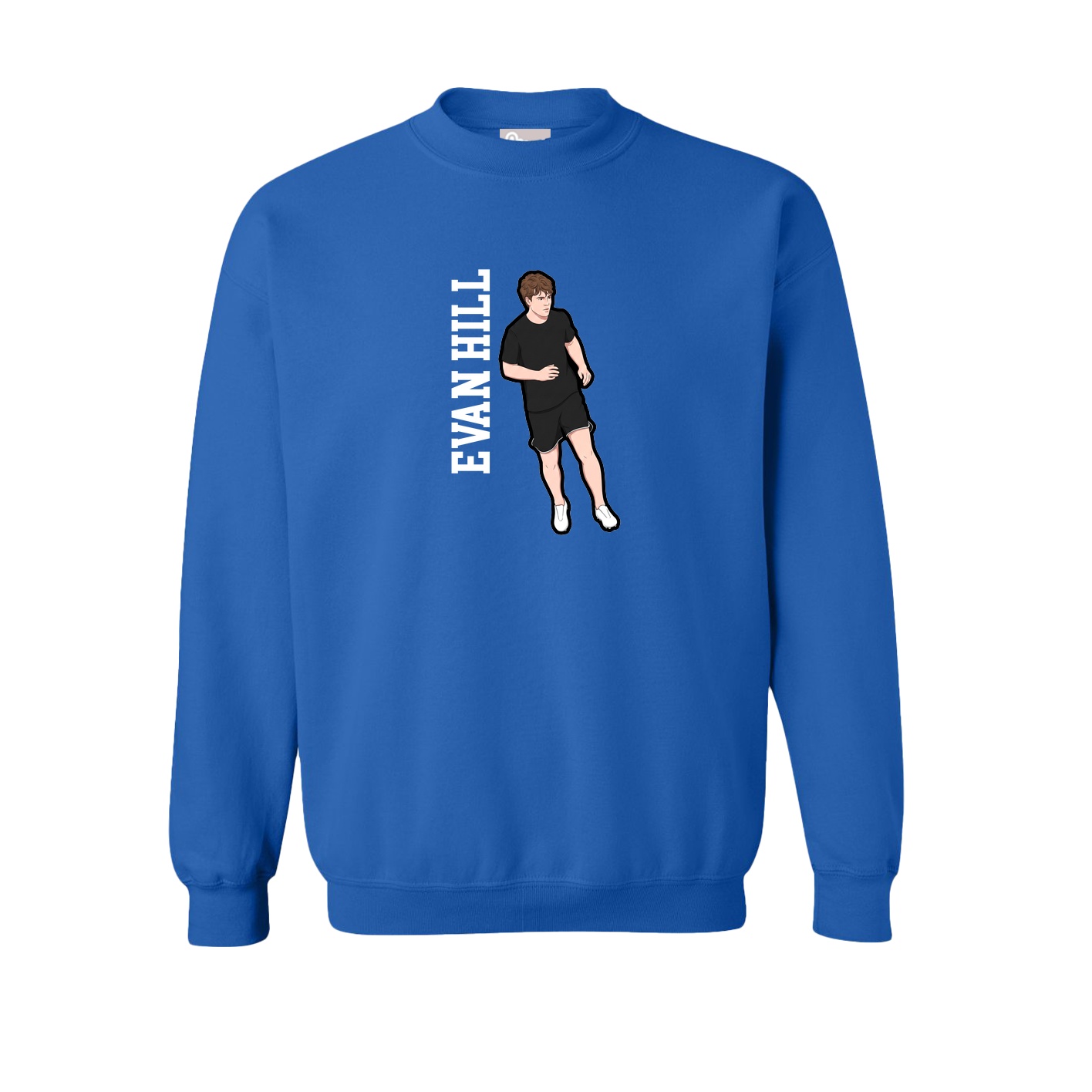 Fleece Crew — Name Vertical in Royal