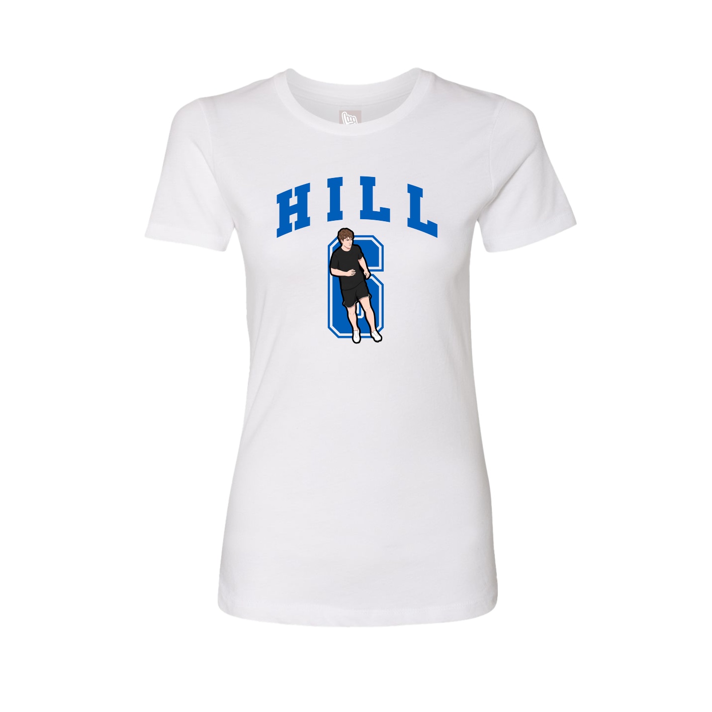 Fitted Women's Tee — Number in White