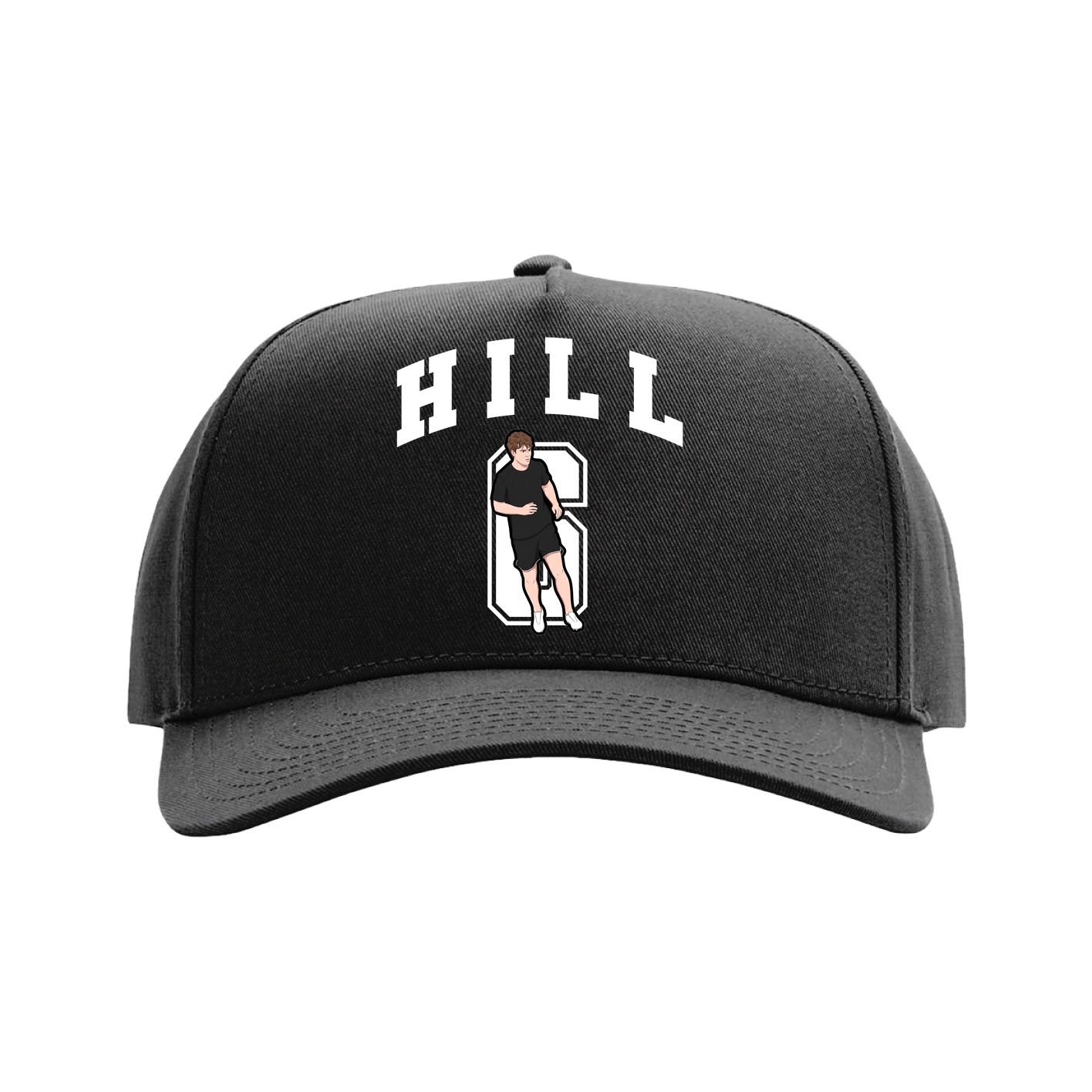 Full Fabric Five-Panel Champ Cap — Number in Black