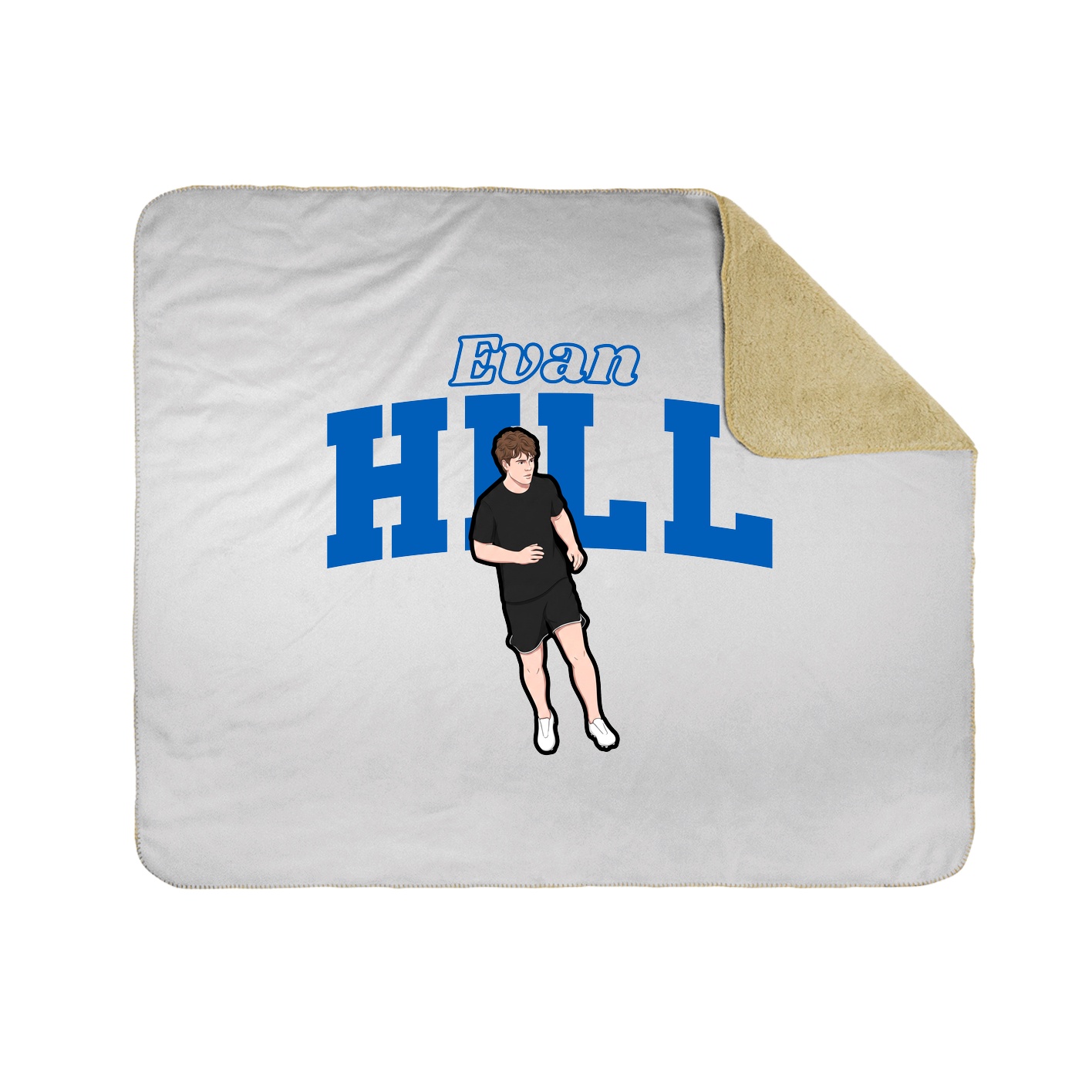 Throw Blanket — Name Arch in White
