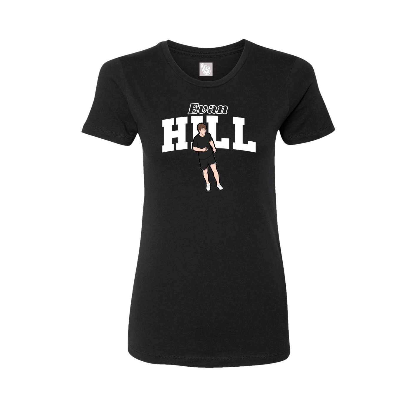 Fitted Women's Tee — Name Arch in Black