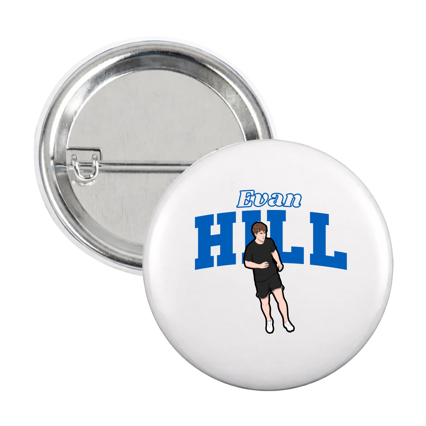 Game Day Button — Name Arch in White