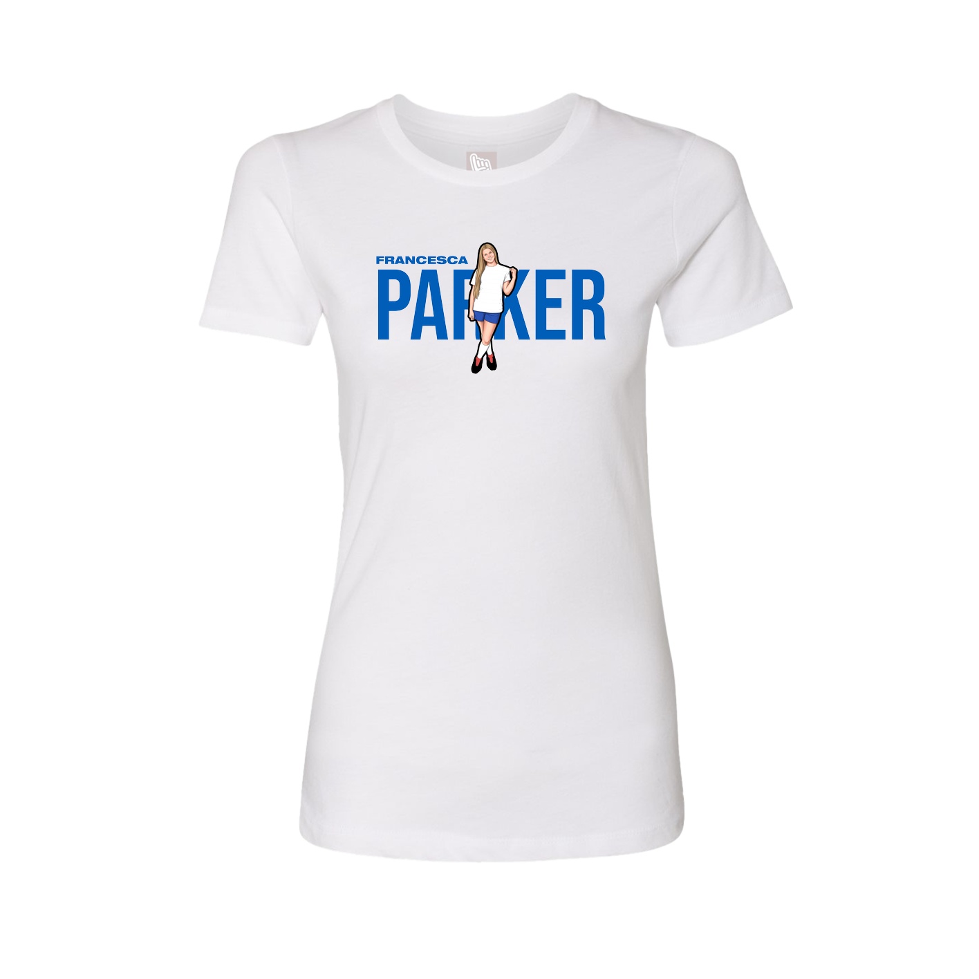 Fitted Women's Tee — Player Name in White