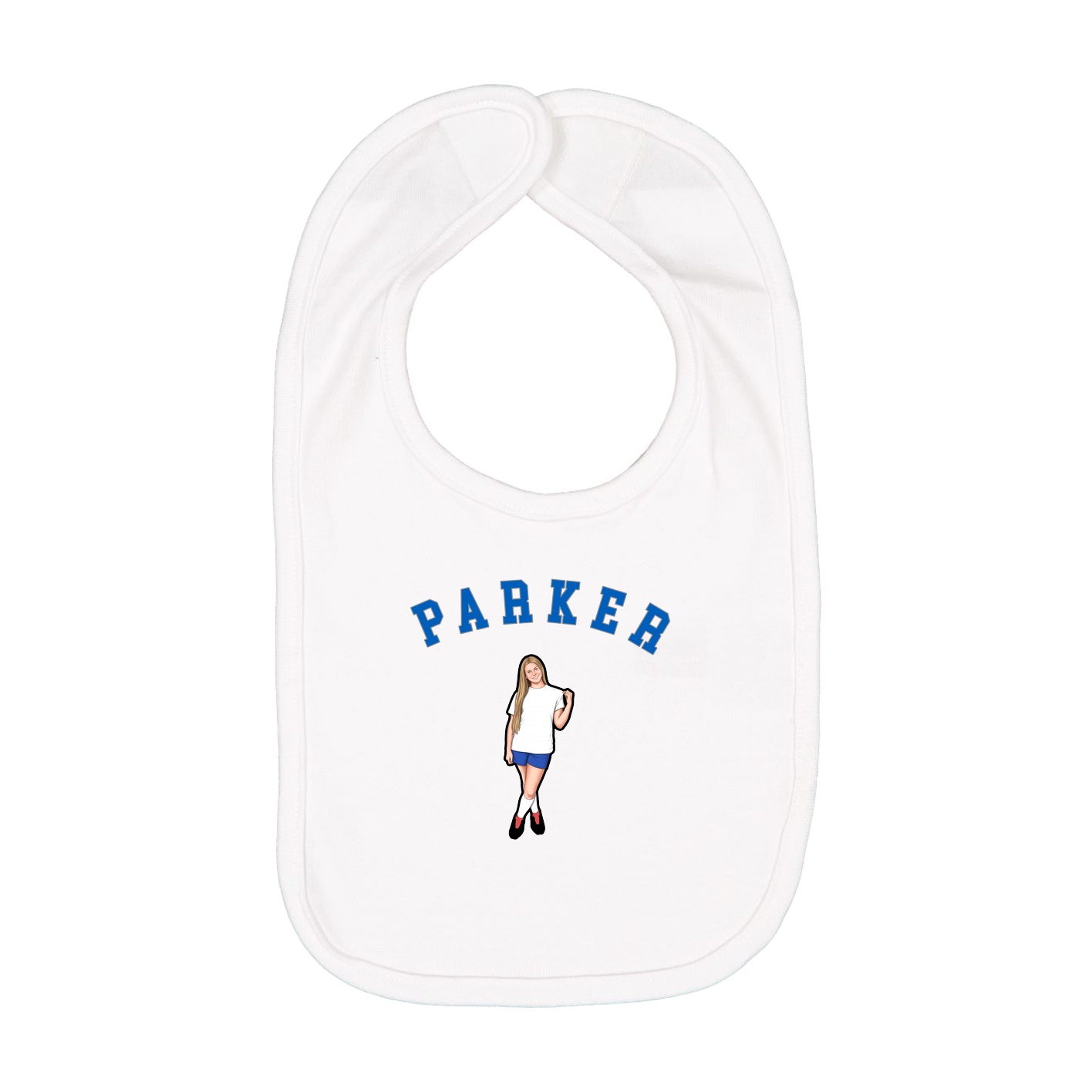 Infant Bib — Shirsey Arch in White