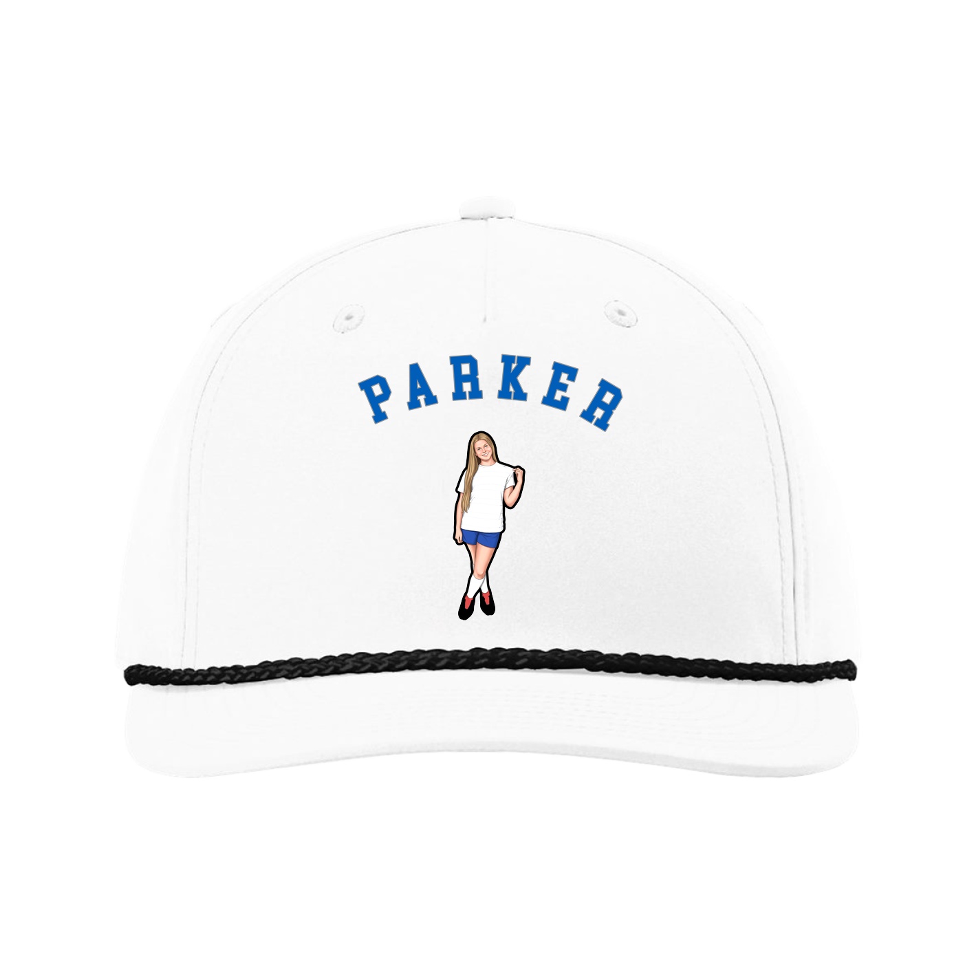 Five-Panel Classic Rope Cap — Shirsey Arch in White
