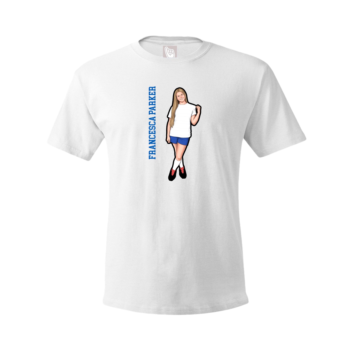 Tee — Name Vertical in White