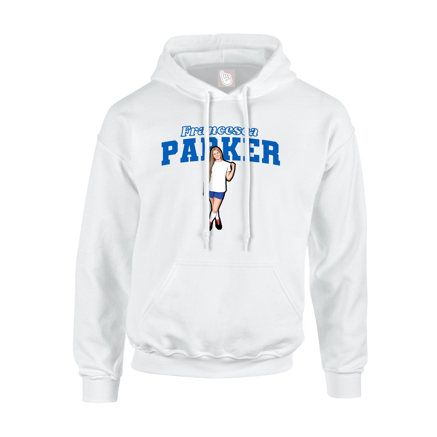 Hoodie — Name Arch in White