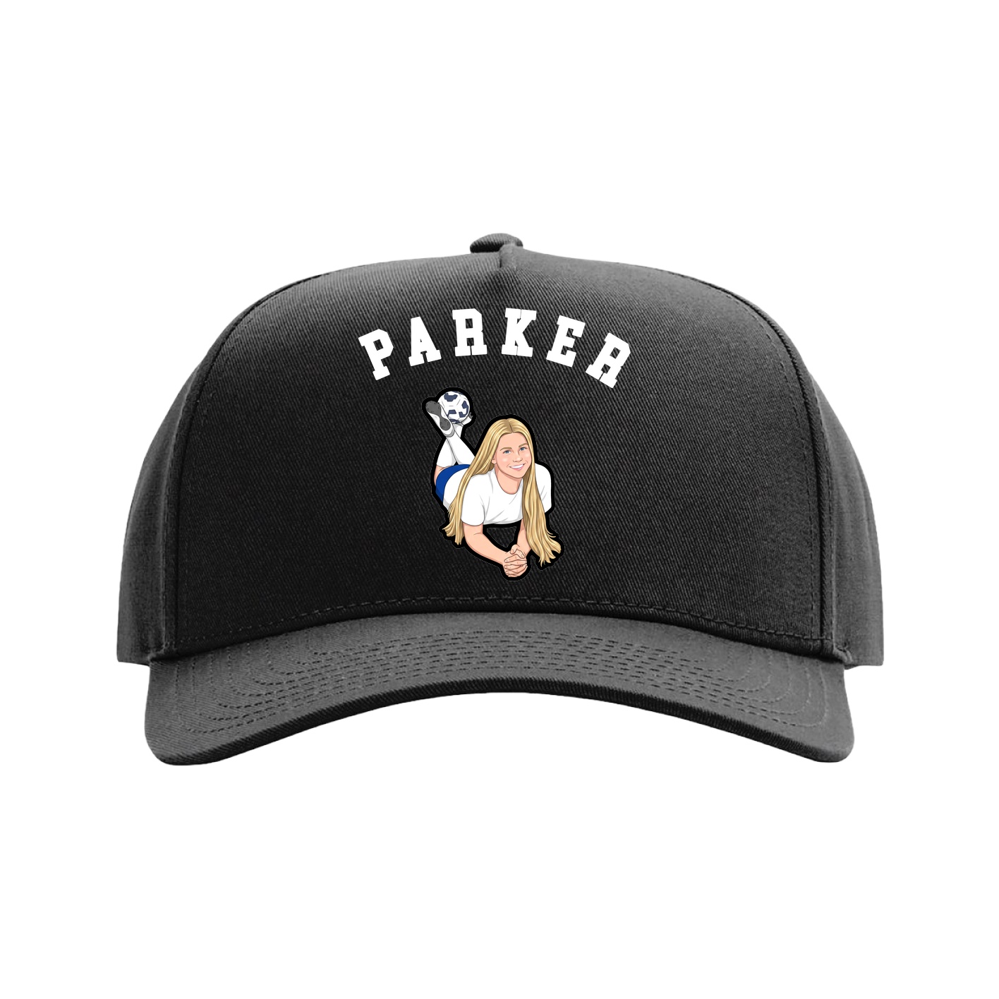 Full Fabric Five-Panel Champ Cap — Shirsey Arch in Black