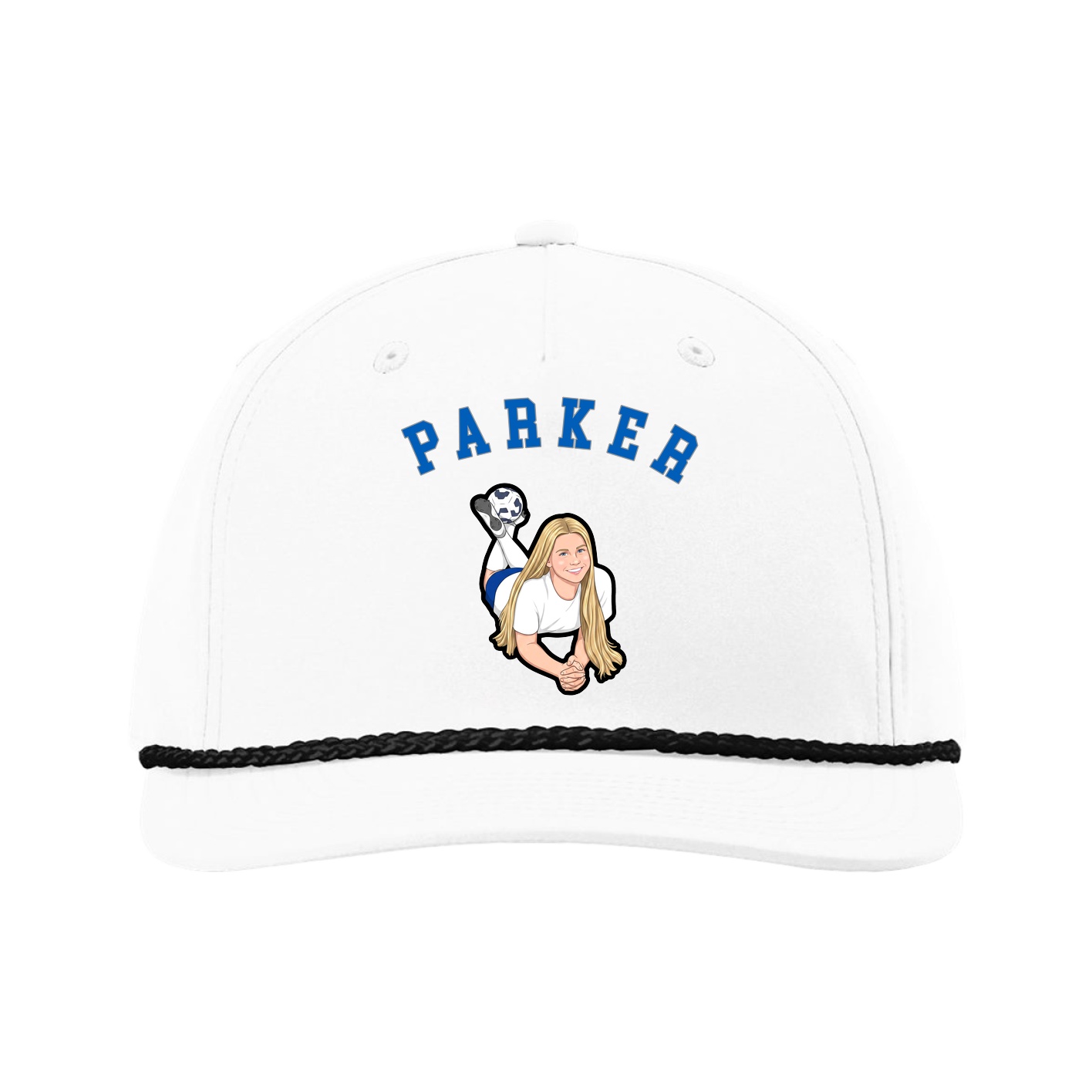 Five-Panel Classic Rope Cap — Shirsey Arch in White