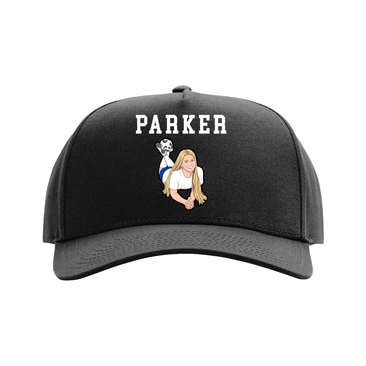Full Fabric Five-Panel Champ Cap — Shirsey in Black