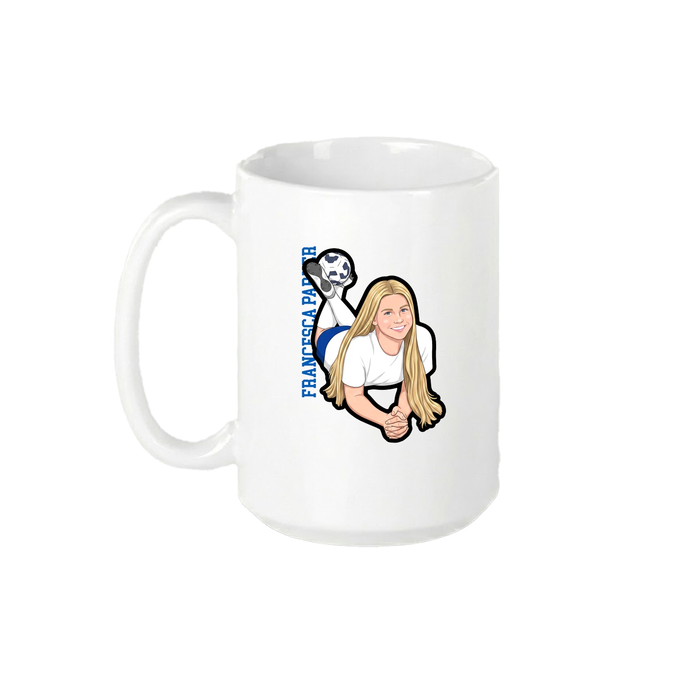 15oz Coffee Mug — Name Vertical in White